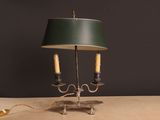 une image d'une lampe de table avec un abat-jour vert