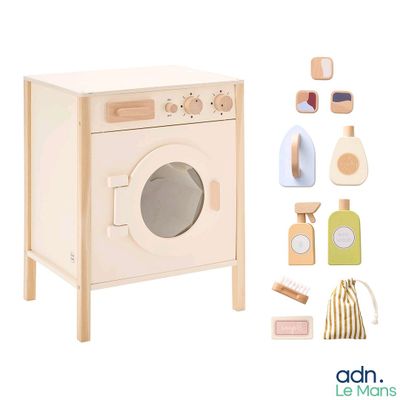 une machine à laver miniature et un lave-linge miniature placés l'un à côté de l'autre