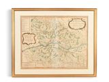 une carte de la ville de Londres encadrée dans un cadre en bois