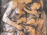 painting of a woman holding a baby in her arms