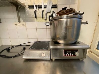 a large pot sitting on top of a stove in a kitchen