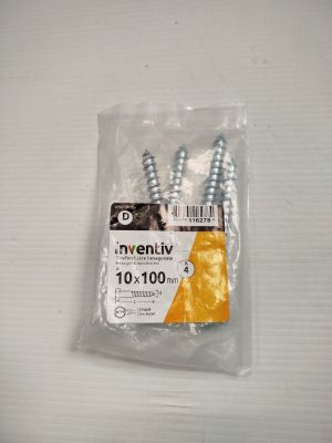 deux vis dans un sachet en plastique posé sur une table