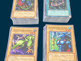 four cards of different types of card games on a blue background