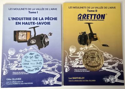 two books about fishing and fishing equipment on a table