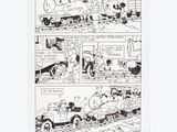 un dessin en noir et blanc représentant un train de bande dessinée
