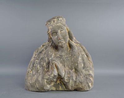 an image of a statue of a woman holding her hands together