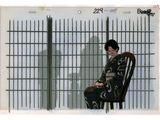 painting of a man sitting in a chair in front of a window