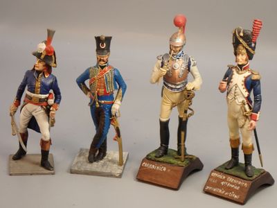 Figurines d'artistes - Empire, 90 mm, Bonaparte et 3 officie…