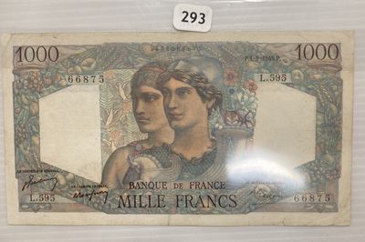 un ancien billet de banque français sur lequel figurent deux femmes