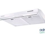 an image of a white range hood with the words adn lyn above it