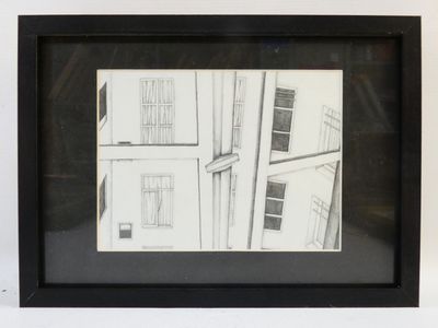 a picture of a black and white picture of a building