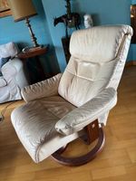 Fauteuil de repos en cuir beige STORDAL (photo 3)