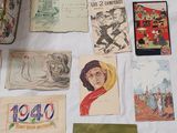 many different types of cards laid out on a table