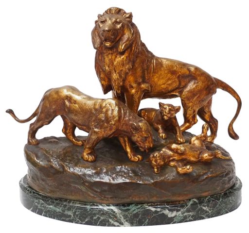 Clovis-Edmond MASSON (1838-1913)
Lion, lionne et lionceaux
Epreuv...
