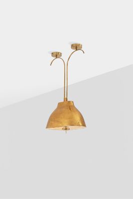 a large image of the brass ceiling light with two lamps