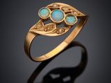 an image of a gold ring with oplites on it