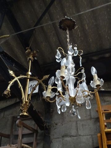 Lanterne (manque 3 parois verre), lustre trois bars de lumière (m...