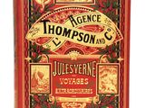 un livre rouge orné de lettres dorées et d'illustrations