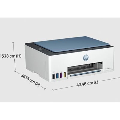L'imprimante HP est posée sur une table blanche.