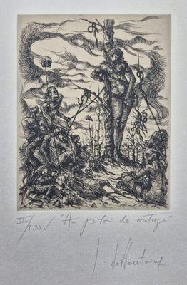 une image d'un dessin en noir et blanc d'un homme sur un cheval