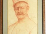 portrait of a man in a cap and uniform, in a frame