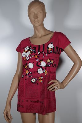 GALLIANO Tee-shirt en coton à décor de pensées et d'anémones…