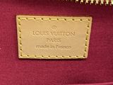 a louis vuitton bag with gold trimming and a leather label