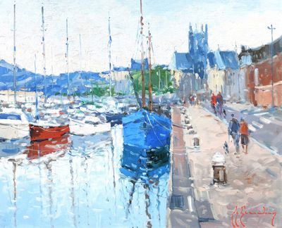 Guy LEGENDRE (né en 1946), "Port de Fécamp", huile sur toile… - Photo 1