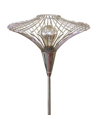 TUV - LAMPADAIRE en métal chromé, réglable en hauteur, abat-…