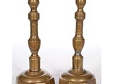 pair of antique brass candlesticks