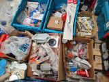 many boxes of assorted items sitting on the floor