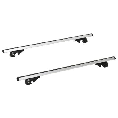 une paire de barres de toit en aluminium avec supports pour voiture