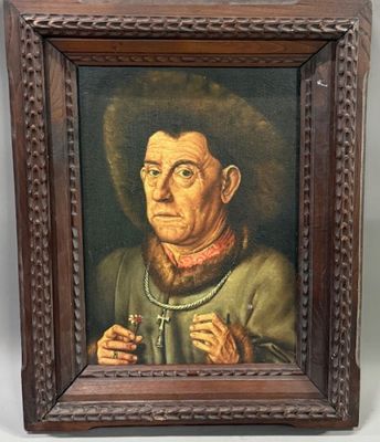 an old painting of a man with a pipe in his hand