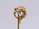 an image of a gold dragon with a pearl in its mouth on a stick