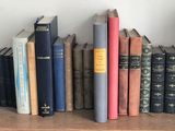 a lot of books on a shelf in a room