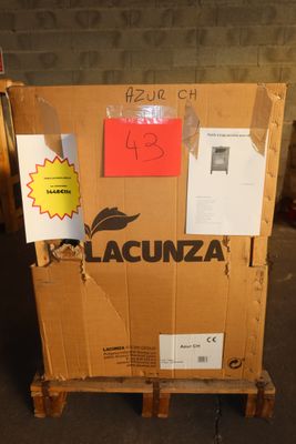 a cardboard box that is sitting on top of a pallet