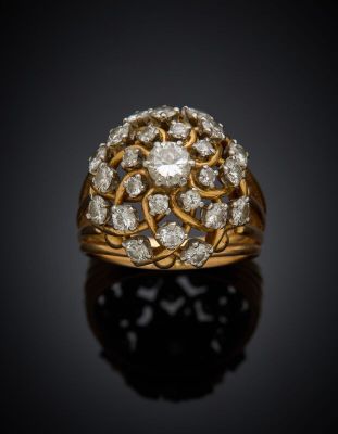 a gold and diamond ring