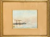 une image d'une peinture de bateaux dans un plan d'eau