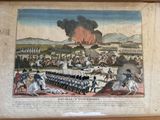 an old picture of a painting of a battle with men on horses