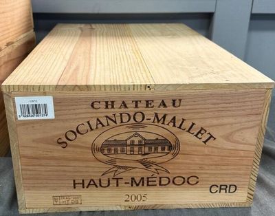 a wooden box that has a label on it