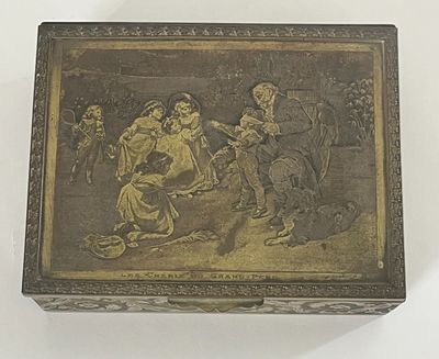 une boîte avec l'image d'un homme et d'une femme dessus