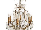 an image of a chandelier with several lights hanging from it ' s ceiling