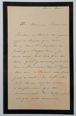 une lettre manuscrite du président des états-unis