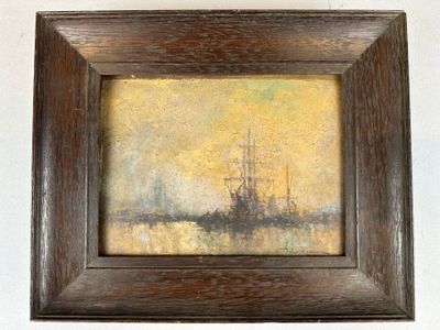 JEAN-ÉTIENNE KARNEC (1865-1934) Bords de la Meuse de Rotterd…