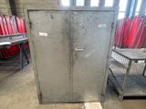 an image of a metal cabinet in a warehouse