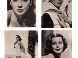 four black and white photos of a woman posing for a picture