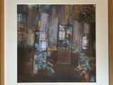 an image of a painting of a room with a window and a plant