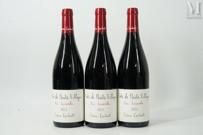 trois bouteilles de vin rouge sont alignées sur une surface blanche