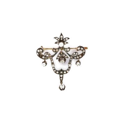 une broche ancienne en diamants et en or, broche, broche