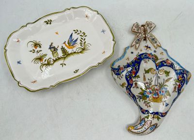 5 / CH-C3 / Lot en faience composé d'un petit plat Mous…